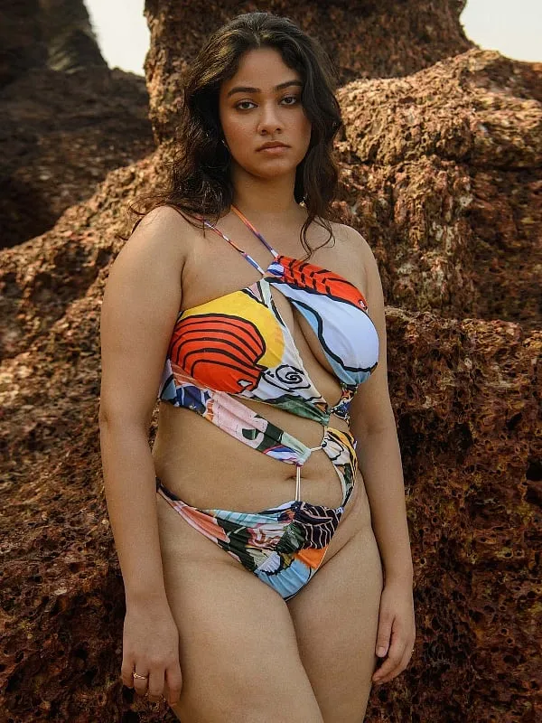 Photoshopped into submission, a new day appears to be dawning for inclusivity in resortwear (pictured: Shivan & Narresh swimwear) 