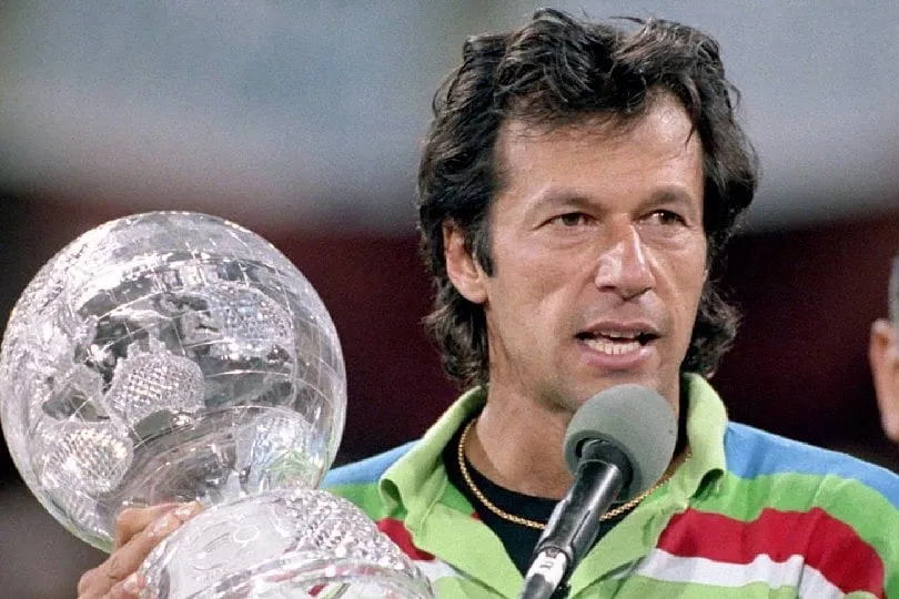 Khan began his international cricket career at age 18. He played for Pakistan until 1992, served as the team's captain intermittently between 1982 and 1992. Image: Twitter @USAS_WW1 