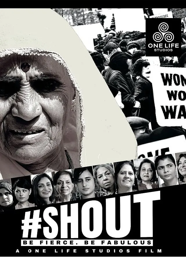 The poster for  #Shout, a documentary made by Nanda revolving around the movement 
