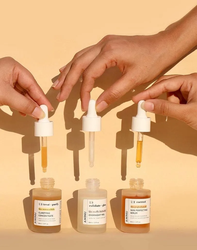 Husband-wife duo Prachi Bhandari and Aman Mohunta co-founded Aminu with a view to making skincare everything that it should be, but wasn’t—decipherable, adaptable, accessible, and most importantly, functional 