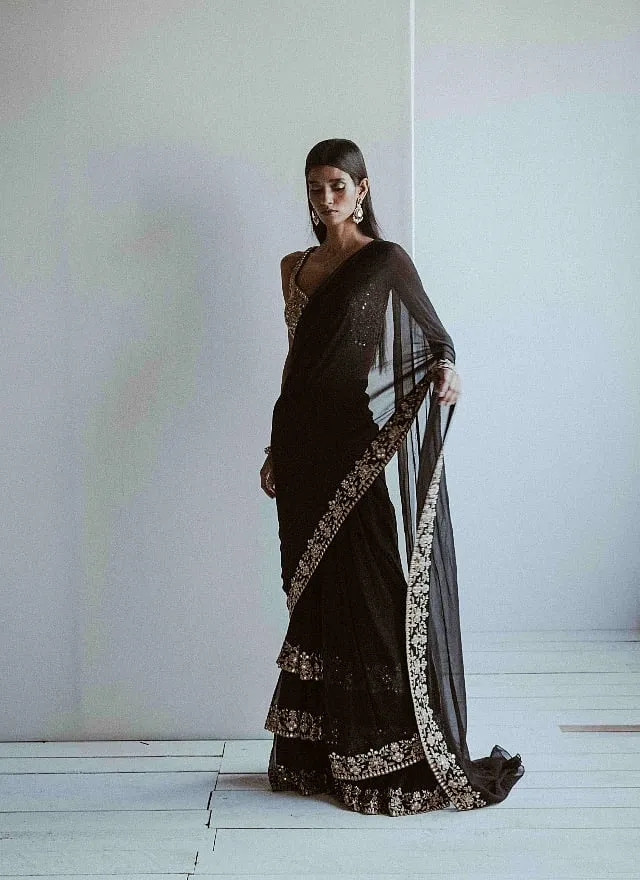 “There are certain attributes of a sari that must be maintained. While I love the garment’s sensuousness, I’m completely against having a negligible or slim pallu,