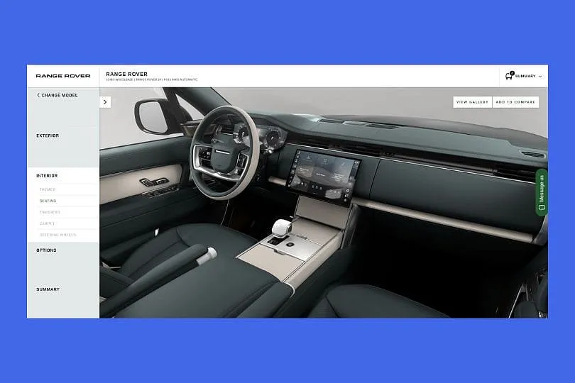 Range Rover's SV division offers exceptional personalisation options through their SV Bespoke program, allowing customers to create their unique version of the iconic Range Rover SUV. Image: Build.findmeasuv.in 