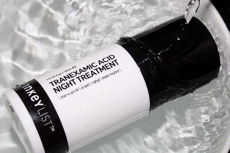 Tranexamic acid has shown promising evidence as a plasmin inhibitor, and therefore, an effective treatment for UV-induced discolouration, dark spots and redness, says Krupa Koestline. Image: Instagram.com/theinkeylist 