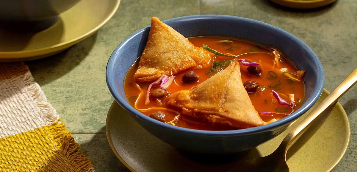 Samosa soup at Burma Burma 
