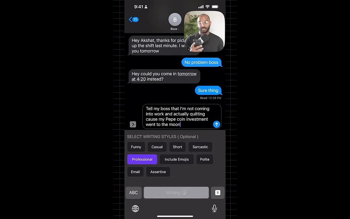 Cool Tools:Talk Web: lets you talk to and ask questions from any website. Quickly get important facts, summarise news and lengthy documentsKeyboardAI: adds ChatGPT to your iPhone's keyboard (pictured)Meet an AI: Omegle but for meeting AI charactersMusicfy: use AI to create music with your own voice 