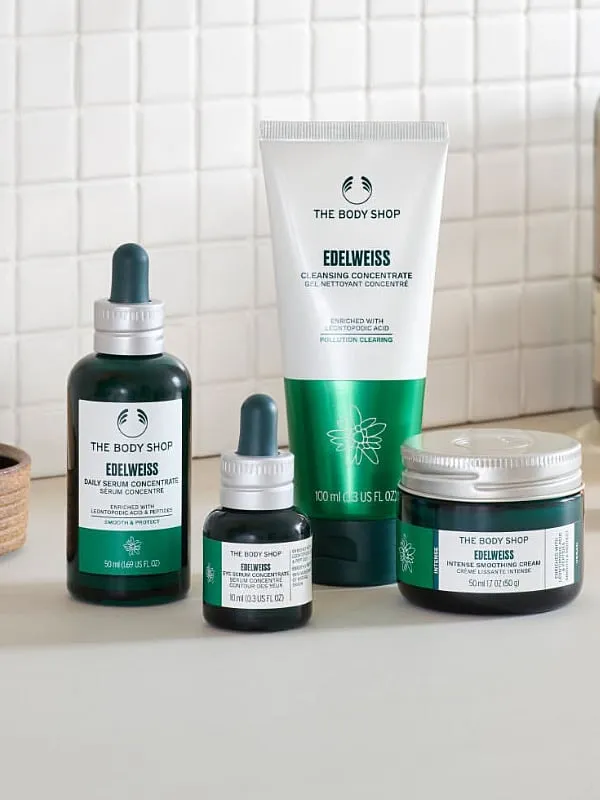 “Adaptogenic skincare can be a helpful addition to your skincare routine, especially if you have stressed skin, but it might not be the only solution,” says Dr Jaishree Sharad. Image: Instagram.com/thebodyshop 