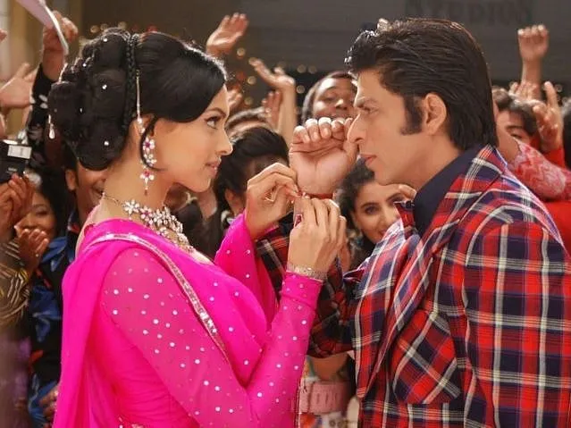 A still from Om Shanti Om (2007) starring Deepika Padukone and Shah Rukh Khan, which also deals with the subject of fandom.Image: IMDB 