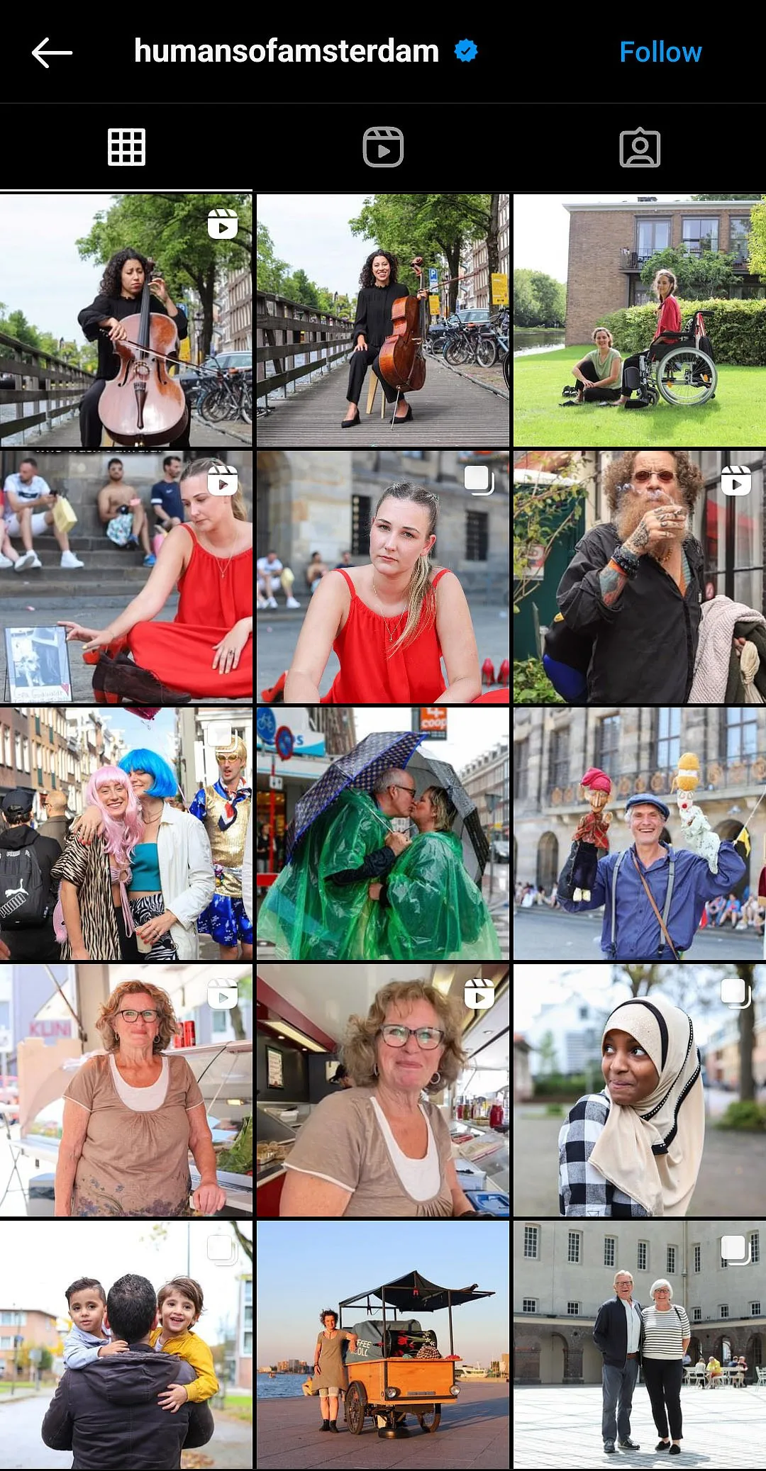 Humans of Amsterdam also follows Humans of New York's personal account and portrait template. Image: Instagram.com/humansofamsterdam 