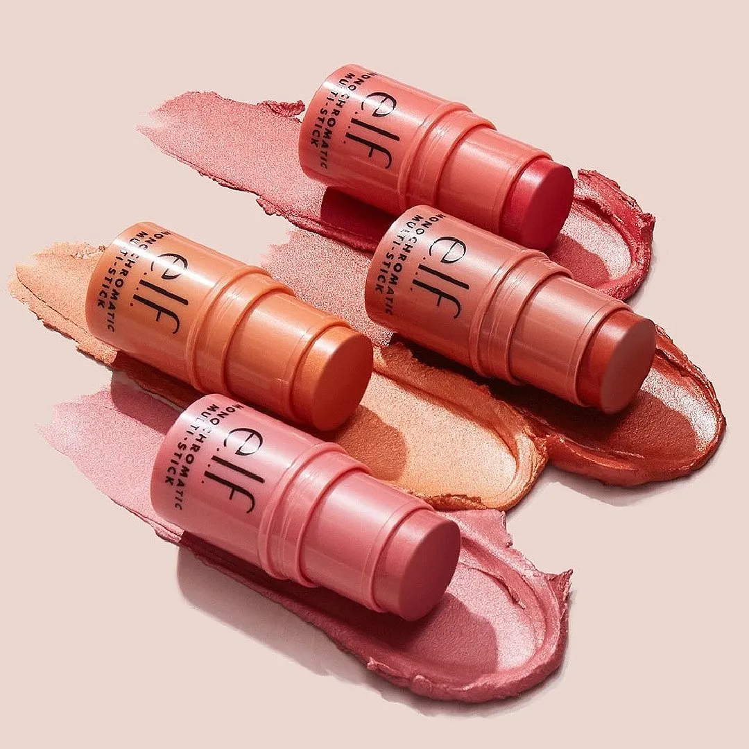 Monochromatic Multi Stick, e.l.f CosmeticsIf make-up equals fun, these shimmery yet subtly pigmented sticks will become a favourite. Available in shades of peach, terracotta, pink, berry, bronze and brown, they deliver a sheen and a very light wash of colour for the eyes, lips and cheeks, lending a naturally glowing and flushed look. Moreover, ingredients like vitamin E and shea butter offer moisturisation too. Shop at Nykaa.comPriced at ₹ 490Image: Instagram.com/elfcosmetics 