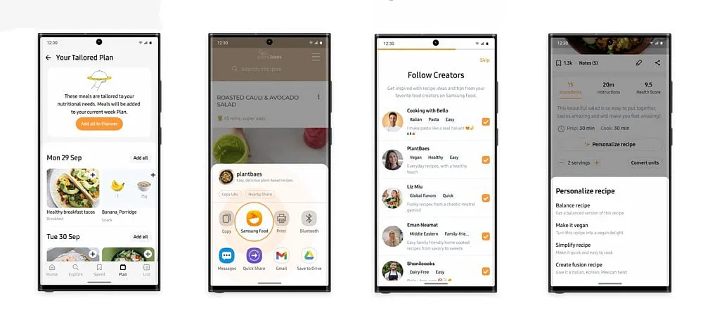 Samsung Announces AI food assistantSamsung has recently launched Samsung Food, an AI-powered food app. It is available in over 100 countries and is based on Whisk's database of more than 160,000 recipes. It helps users to plan their meals, suggests dishes, and recommends ingredients to order. Moreover, Samsung Food is capable of controlling appliances and sharing recipes. By next year, the company plans to introduce its Vision AI, which will enable users to identify food by using their phone cameras. 