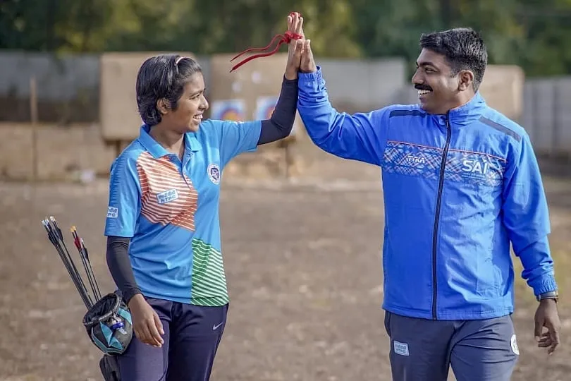 In 2017, Sawant  suggested Swami to make a shift from the Indian bow to compound archery. Image: Instagram.com/archer_aditi  