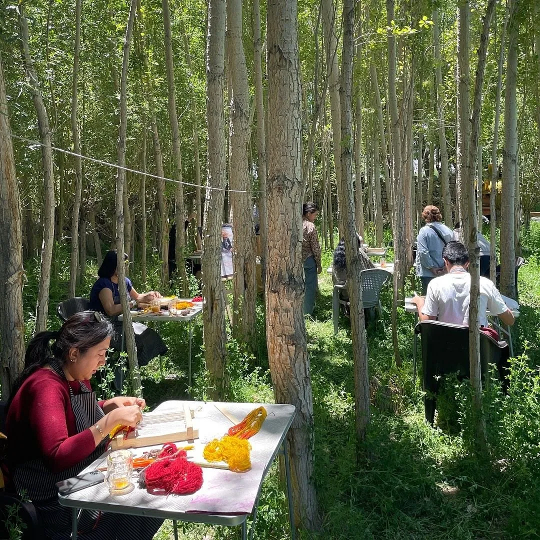 A weaving workshop underway in Ladakh 