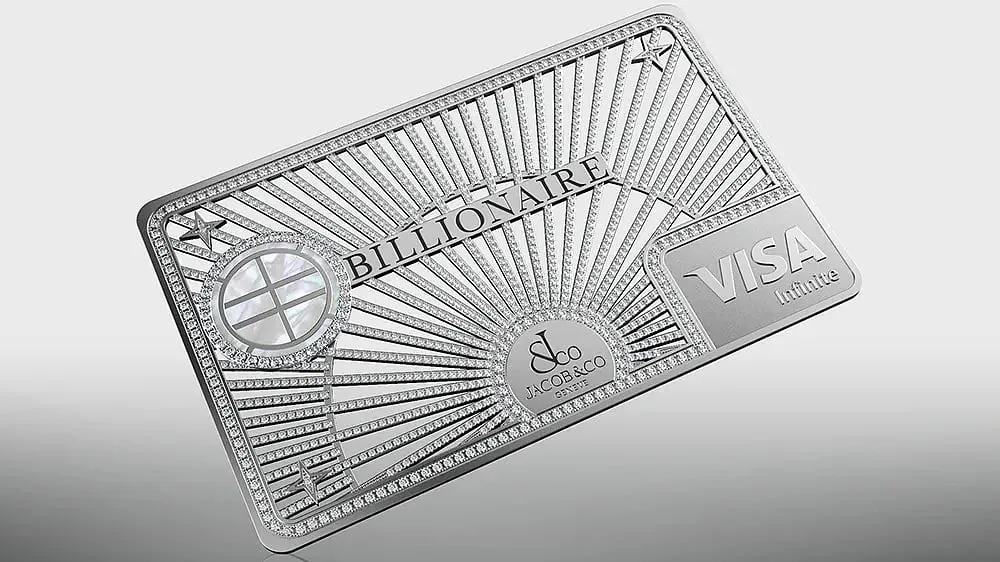 The Billionaire Card by Jacob & Co. The flashy credit card is specifically crafted for a select circle of clients possessing 