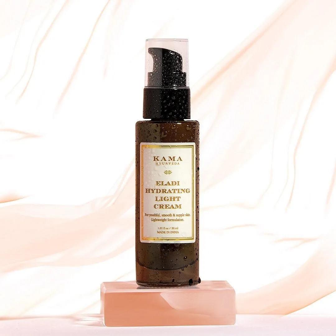 Eladi Hydrating Light Cream, Kama Ayurveda What it is: A lightweight moisturiser. What it does: Softens and hydrates the skin without overwhelming it. Best suited for: All skin types, mostly normal to combination/oily skin.The plus: If using heavy and oily moisturisers is your biggest pet peeve, this runny, lotion-like rendition of the brand’s OG Eladi face cream is what you need. Besides the pleasant floral fragrance and skin-enriching ingredients, what makes this cream a must-have is that you won’t skip moisturisation even in the summer. It’s weightless yet supports the skin with hydration, and also doubles as a primer for seamless foundation application. The minus: You might need to use a bit extra for adequate moisturisation considering how watery its consistency is. Available at: kamaayurveda.inPriced at: ₹1,595 