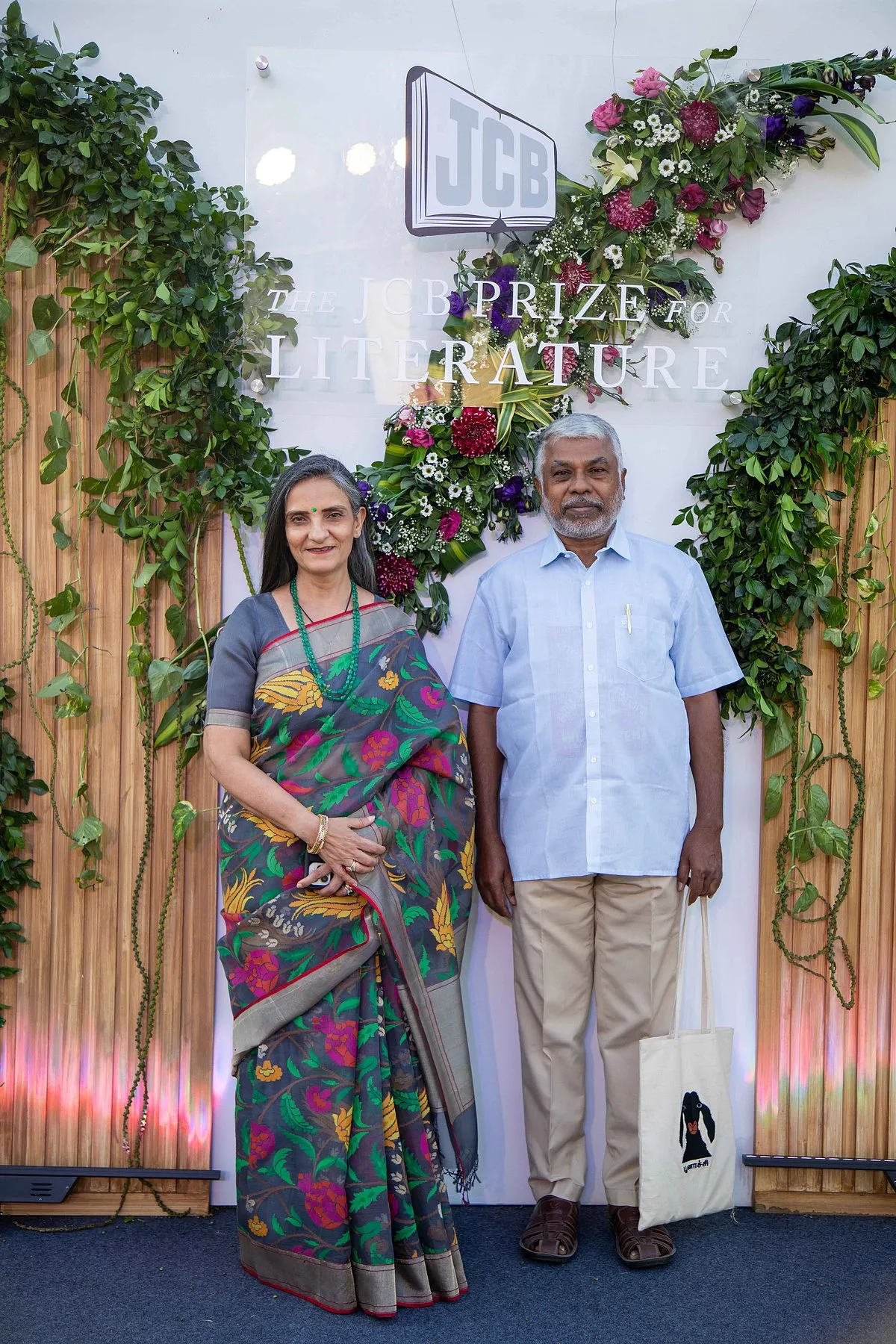 Mita Kapur (Literary Director, JCB Prize for Literature) with Perumal Murugan 