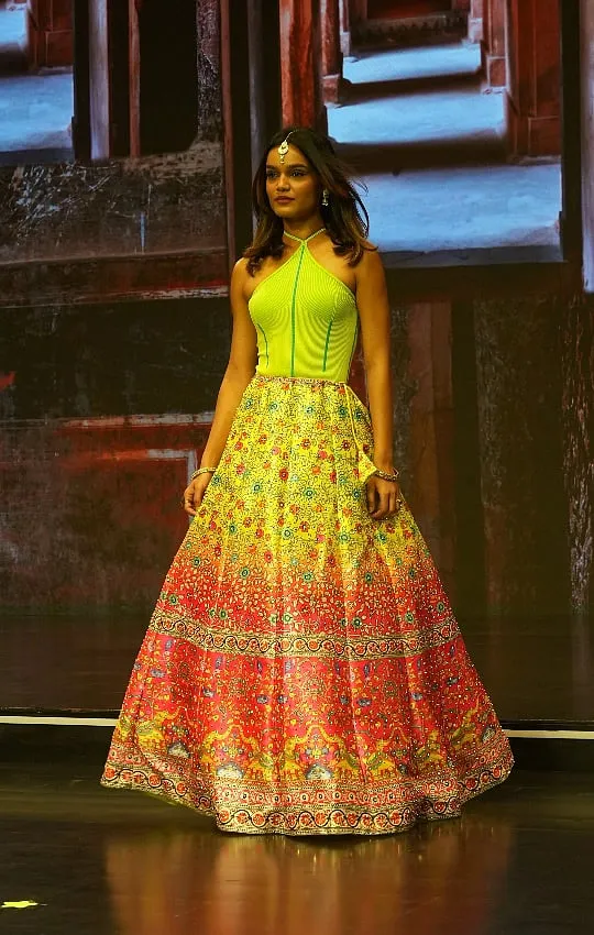 Bright and bold colours dominated the runway 
