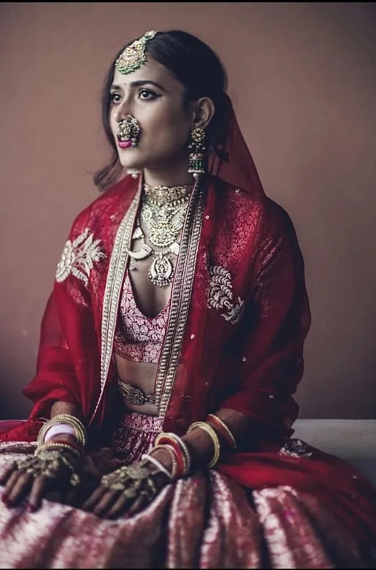 “I wanted to wear my mother’s vintage jewellery so I worked backward and built the outfit around it. It had to be something evergreen that I’d want to wear even after a decade,