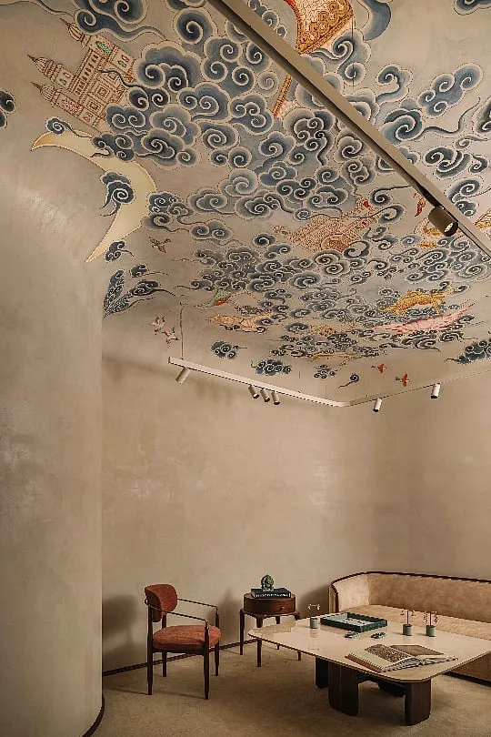 The ‘Jaipur-Scape’ mural in the lounge is eye-catching for its colourful depiction of the city, as is the deep green of the ‘Khas Bagh’ motifs in another room  Ishita Sitwala