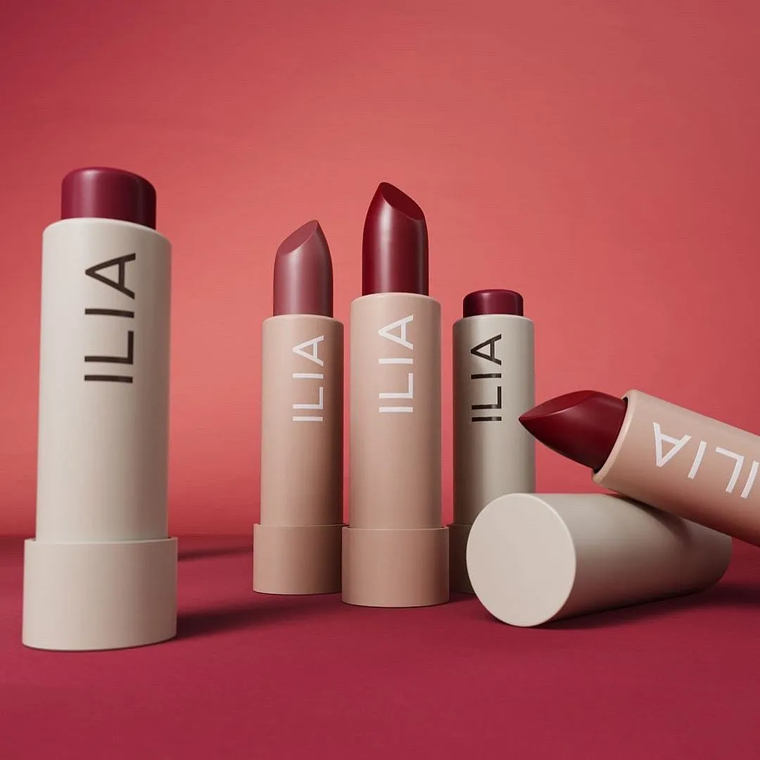 ILIA Looking for a lipstick that delivers a bold colour without compromising on healthy lips? ILIA's lipsticks are formulated with four times more pigment than any of their other lipsticks. The brand uses all-natural ingredients like minerals along with food colouring to create vibrant shades that last all day, sans the inclusion of  harsh chemicals or unethical sourcing of carmine.Natural organic castor seed oil and apricot seed oil ensure smooth application and full coverage, nourishing and softening your lips. No more worrying about dryness, cracking, or feathering—just a long-lasting colour that feels as good as it looks. 