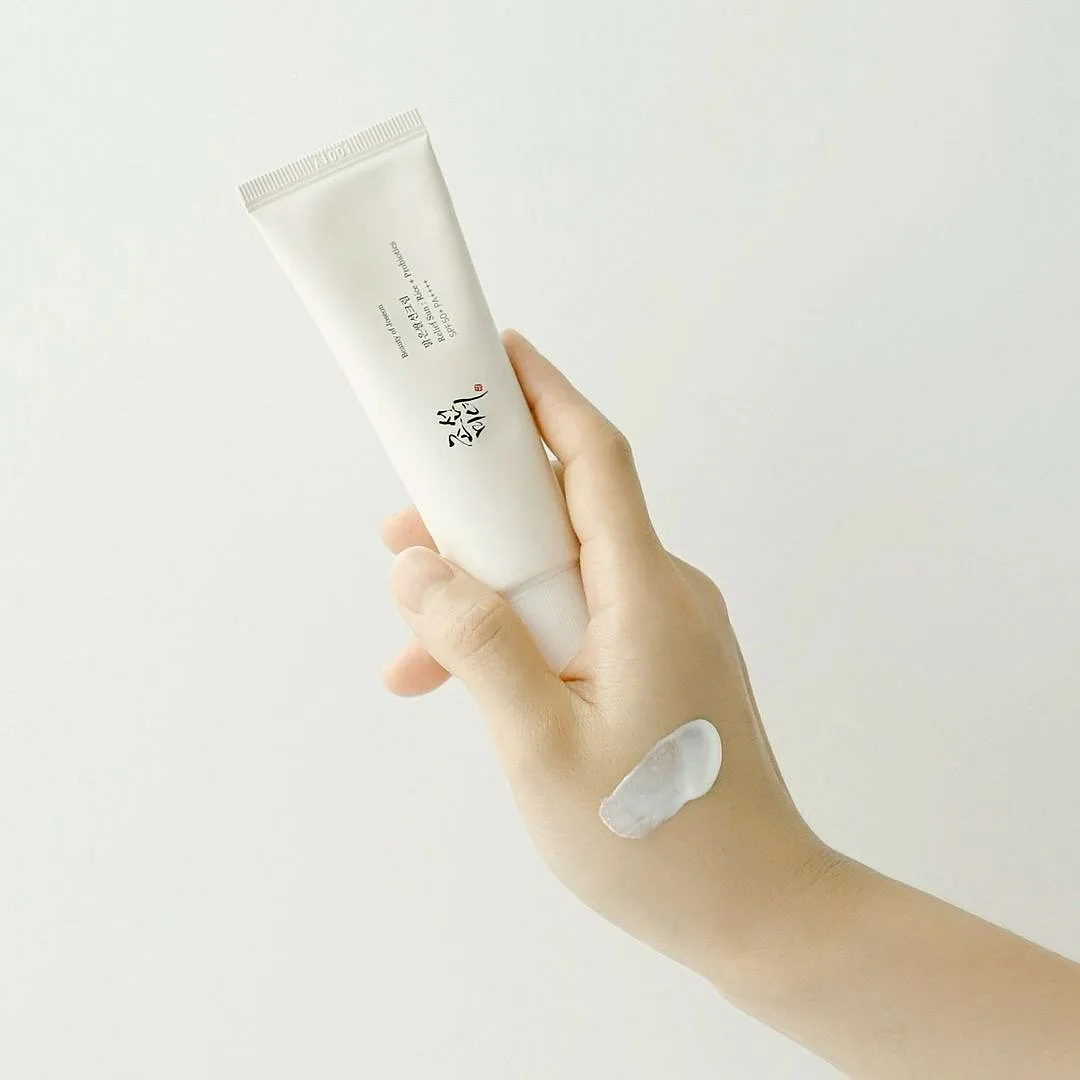 Sun Relief Rice + Probiotics With SPF 50+ PA++++, Beauty of JoseonInfused with 30 per cent rice extracts and probiotics—two ingredients key to the K-beauty ingredient glossary—this lightweight lotion-like (chemical) sunscreen also features sugarcane, coconut fruit, camellia and ginseng root extracts, vitamin E, and adenosine to keep the skin calm and nourished, while offering convenient sun protection. 