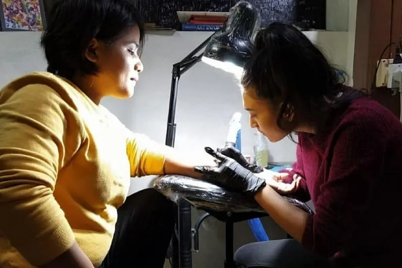 Thirty-year-old Naisha Richmond from Shillong is widely reported to be the first woman to become a machine tattoo artist in northeast India. Image: Instagram.com/naisha.richmond 