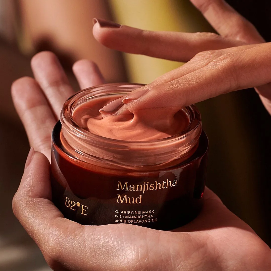 Manjistha Mud, 82°EThis face mask from 82°E harnesses the prowess of Manjistha, or Indian Madder, an Ayurvedic ingredient known for its skin-brightening and -reviving properties. The creamy formula also features antioxidant-rich bioflavonoids to even out the skin tone. However, what sets this clay mask apart is that it doesn’t crust up on the skin over the course of time, despite having a kaolin clay base. It is packed with hydrating emollients and also contains salicylic acid for added benefits. Image: Instagram.com/82eofficial 