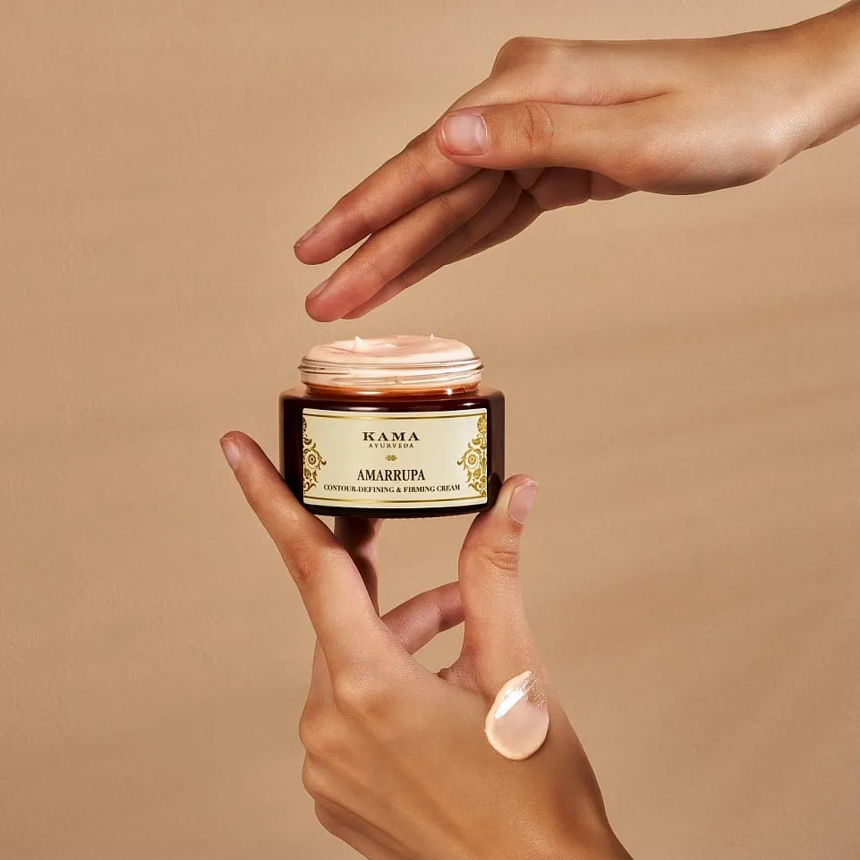 The clinically-tested Amarrupa Cream prepared with 14 Ayurvedic botanical ingredients including Centella Asiatica  (Gotu Kola), Indian Gooseberry (Amla), and carrot seeds  