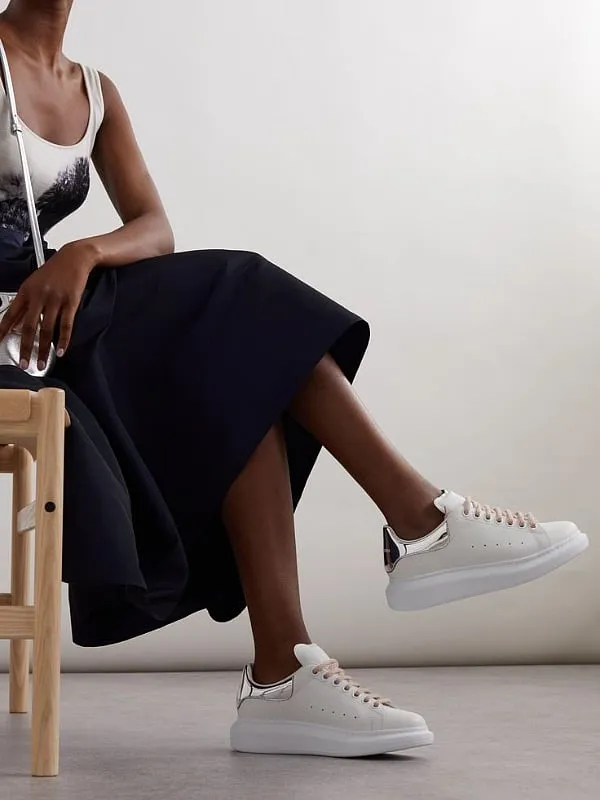 The Alexander McQueen Platform Sneakers made from premium calfskin, leather, and suede 