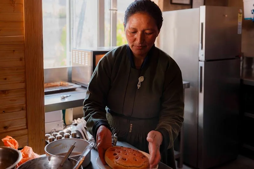 The women were trained by Royal Enfield in entrepreneurial skills and hospitality to offer an authentic local experience and serve signature Ladakhi dishes  LWS