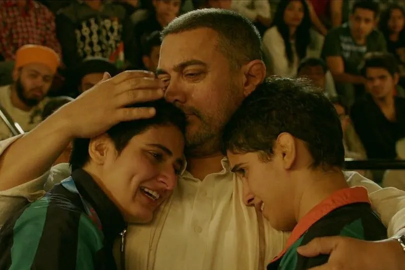 A still from Dangal (2016) starring Amir Khan, Fatima Sana Shaikh and Sanya Malhotra in lead roles. Image: IMDB 
