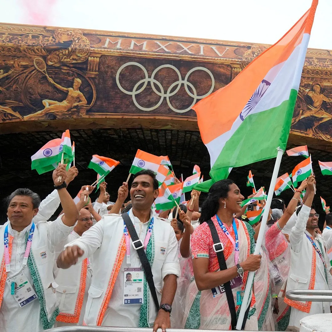 Team India at the Olympics 2024 Opening Ceremony in Paris 