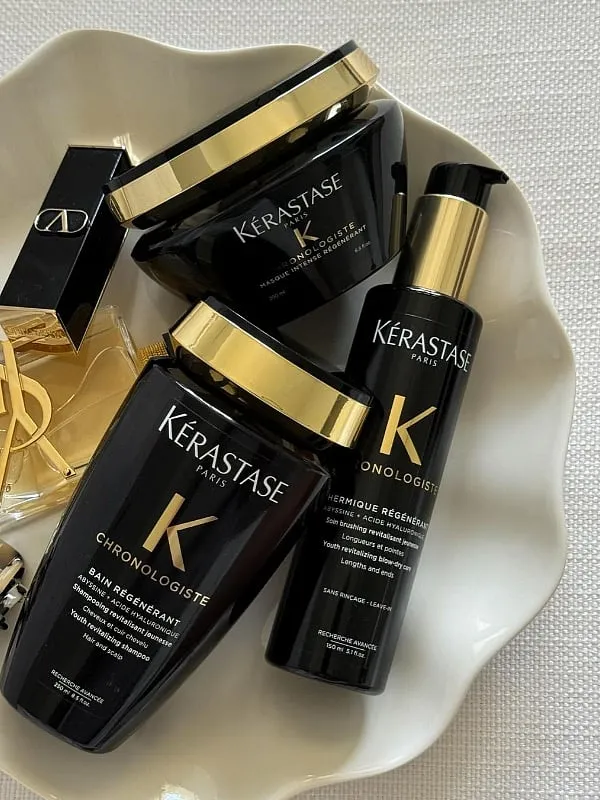 This hair mask contains hyaluronic acid, vitamin E, bisabolol, sodium hyaluronate, ceramides, and abyssine. Image: Instagram.com/kerastase 