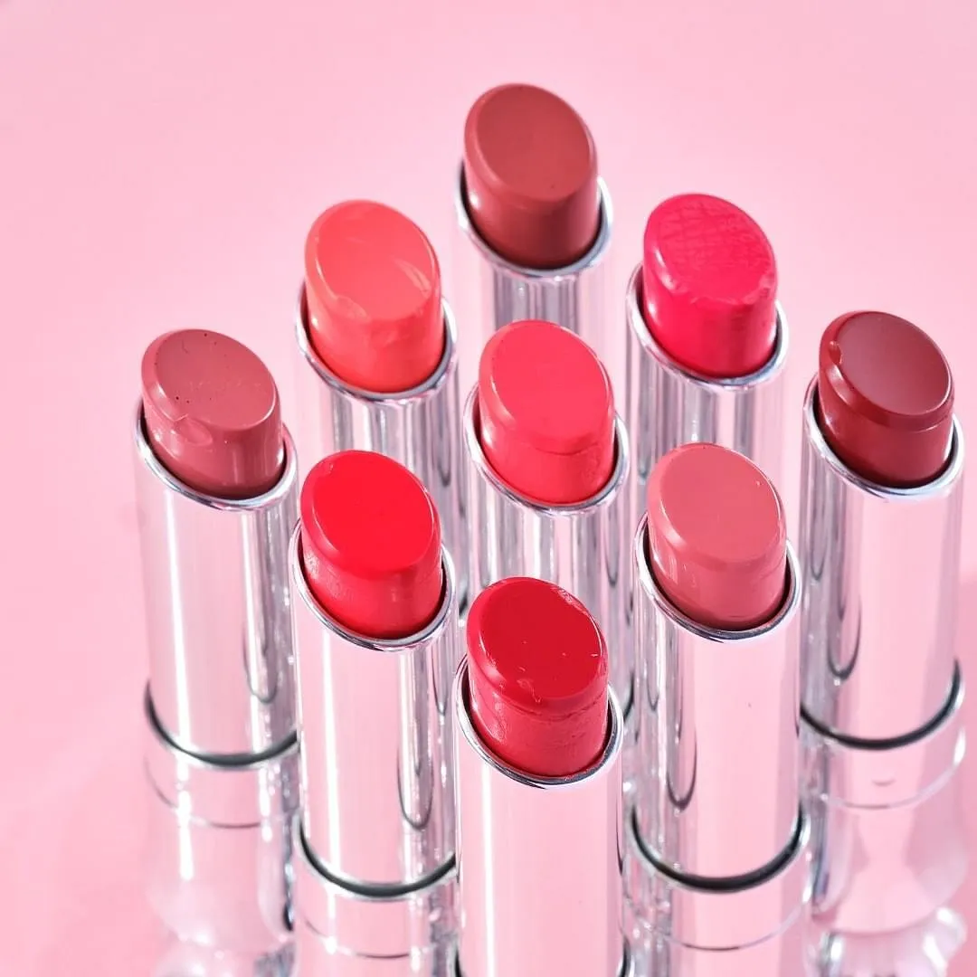 California Kissin’ Colourbalm, Benefit CosmeticsLove a creamy, glossy lipstick but hate the dryness it causes over time? Turn to these tinted lip balms that are just as pigmented as lipstick, with a high dose of nourishment, courtesy of fatty acids-rich ingredients like Irvingia Gabonensis Kernel Butter. Plus, these come in over 10 shades, from an everyday mauve to a vivid red.Image: Instagram.com/benefitmalaysia 9 opened tubes of tinted lip balms by Benefit Cosmetics in different shades of red arranged in a neat square pattern