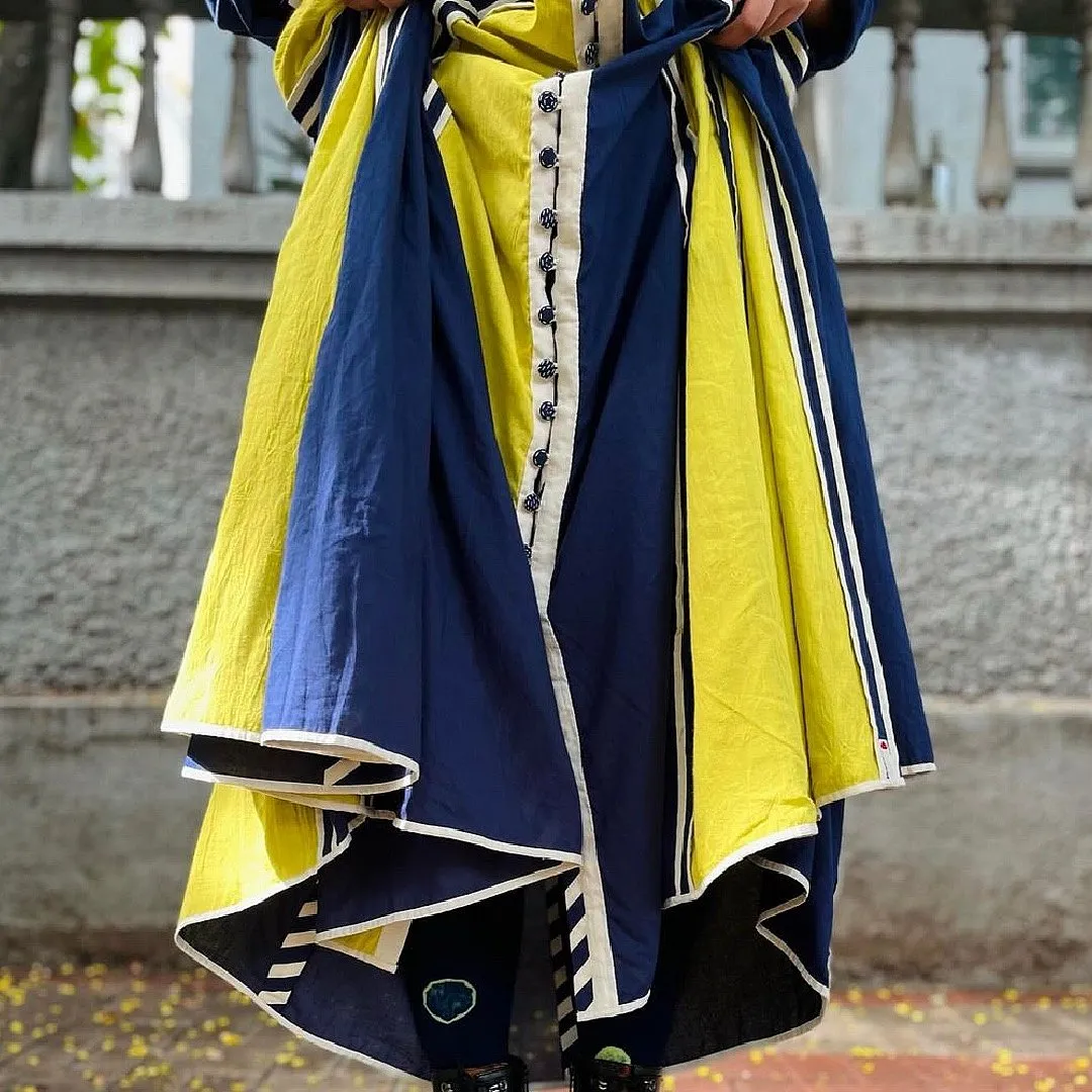 Ka-ShaWith each garment as an ode to people, journeys, and perspectives imbued with the rich heritage of India, Ka-Sha is committed to conscious creation. Through their subsidiary brand Heart to Haat, they upcycle, recycle, and meticulously restore each piece as a dedication to sustainable fashion.Each piece of their clothing is hand-dyed, handwoven, and stitched, featuring bright colours and bold patterns. While their designs are visually striking, they also prioritise comfort and ease. The silhouettes are often relaxed and flowy, allowing for movement and comfort, making them suitable for everyday wear.Image: Instagram.com/ka_sha_india 