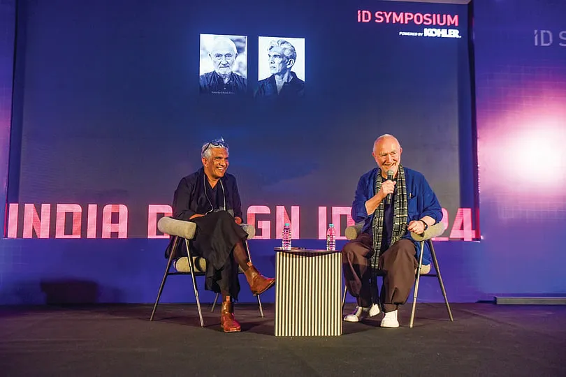 Architect Bijoy Jain and Pritzker Prize winner Peter Zumthor speaking at India Design ID 2024, Delhi  
