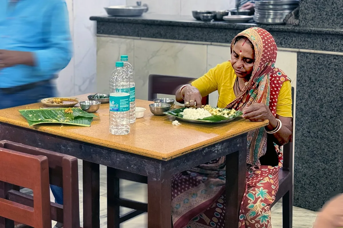  “She’s been coming to us for years now and orders a vegetarian meal for around ₹60. We charge her less sometimes,” says Sandip Mondal  about the vegetable seller from the local market who is a regular at Jagannath Hotel in College Street 