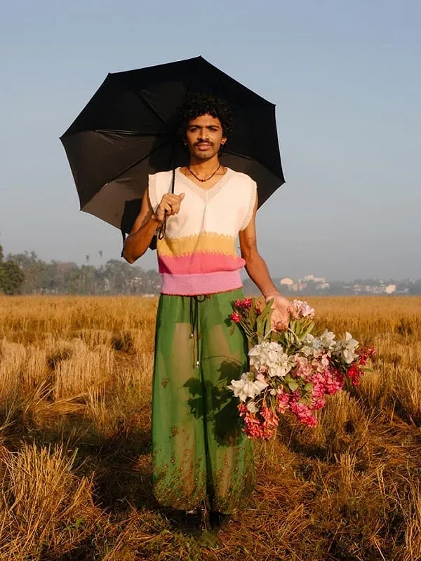 An outfit from British-born, Sri-Lankan designer Amesh Wijesekera's label. Image: Instagram.com/amesh.wijesekera 