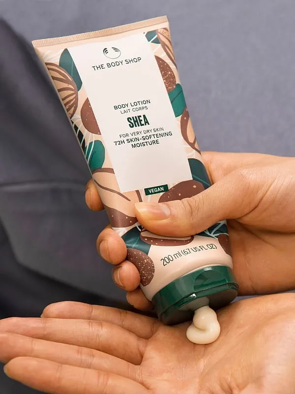 Olive oil, glycerin, and caramel  enhance this body lotion’s nourishing properties. Image: Instagram.com/thebodyshopindia 