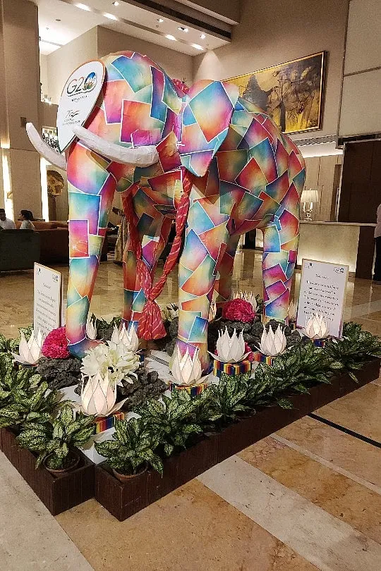 Elphie the rainbow elephant in the lobby of the Lalit Hotel in New Delhi isn't just rainbow dressing. It makes people feel seen 