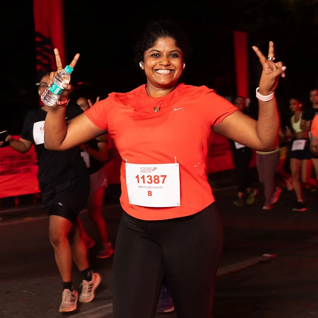 “Some days, it’s difficult to push myself, but running with a group of women has instilled immense discipline and consistency. It’s empowering too,”says Merlyn Matchavel. Image: Nike 