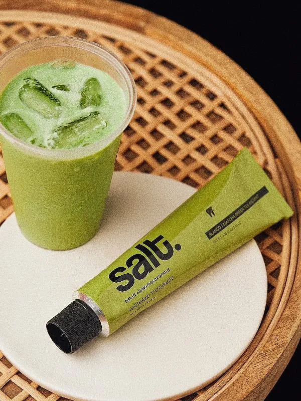 Salt Oral Care broke the monotony—with toothpaste flavoured with matcha, saffron, cinnamon-mint, charcoal. Image: Salt Oral Care  
