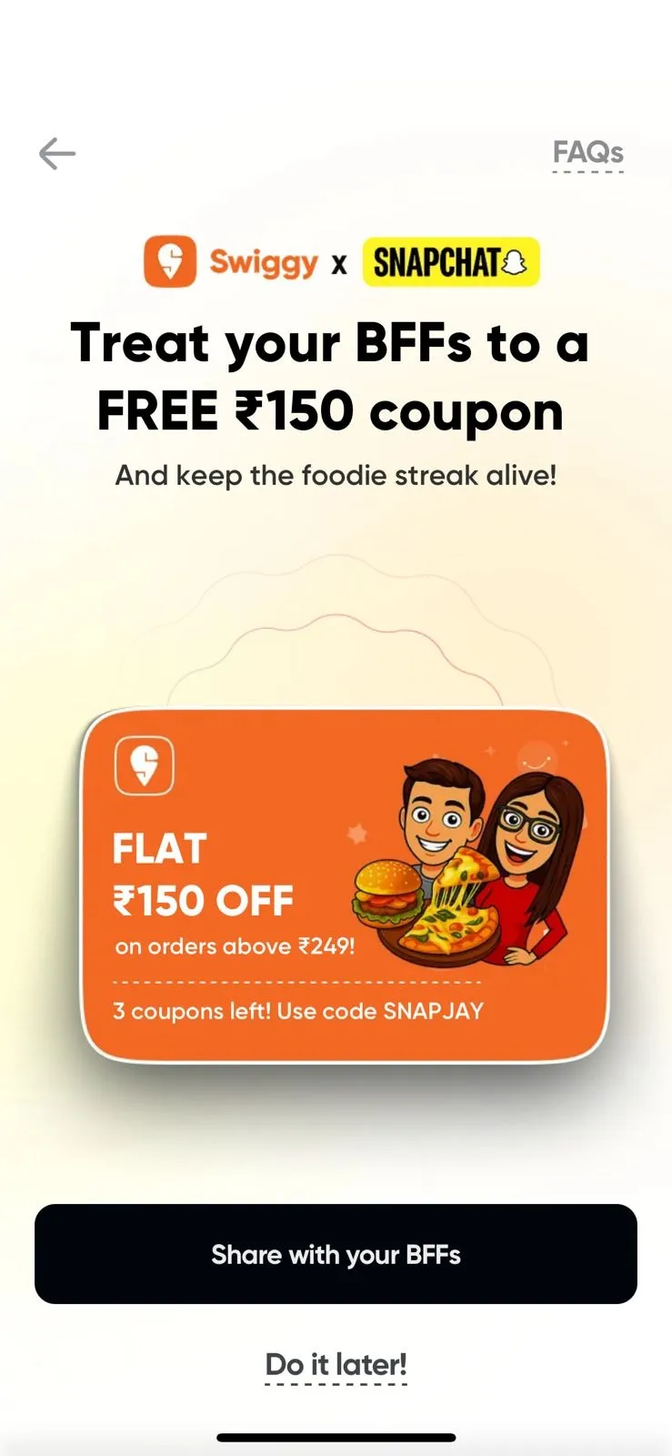 Swiggy x Snapchat FDay