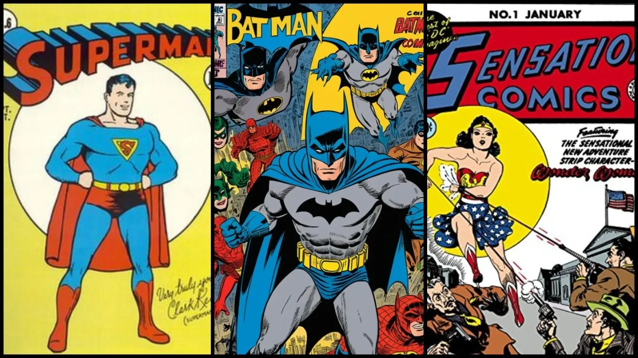 Superman #6 (left), Batman #700 (centre), Sensation Comics #1 (right)