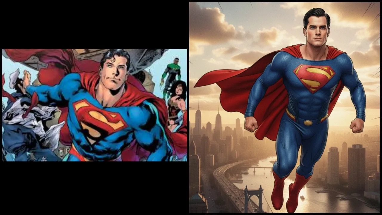 Superman by DC (left), Superman by Gemini AI (right)