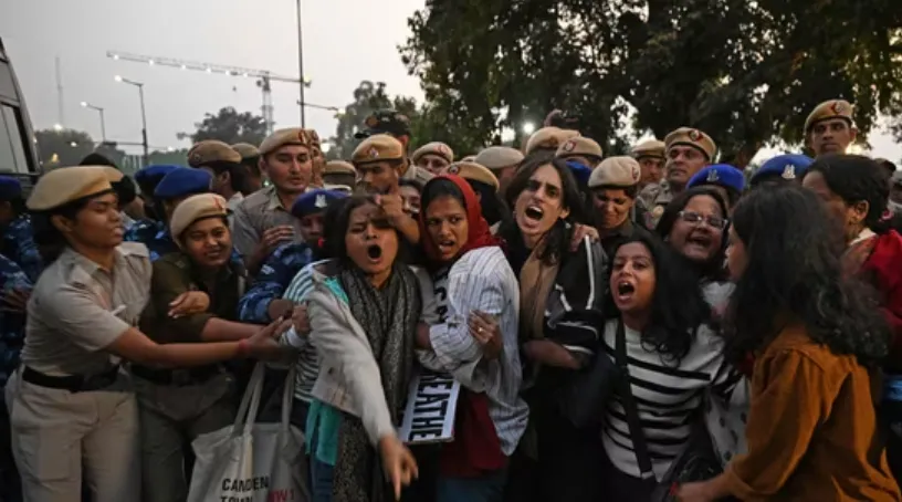 delhi air pollution protest