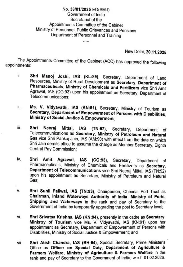ias transfer list 7 officers