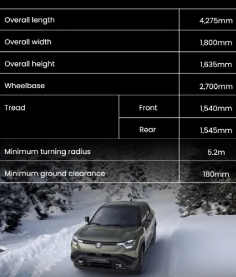 E Vitara Specifications
