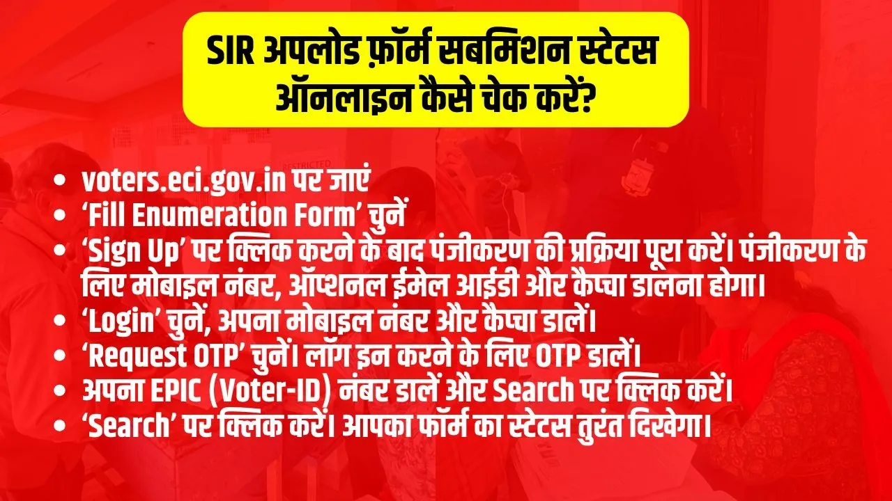 How to check ECI voter enumeration SIR form Submission status online hindi news zxc