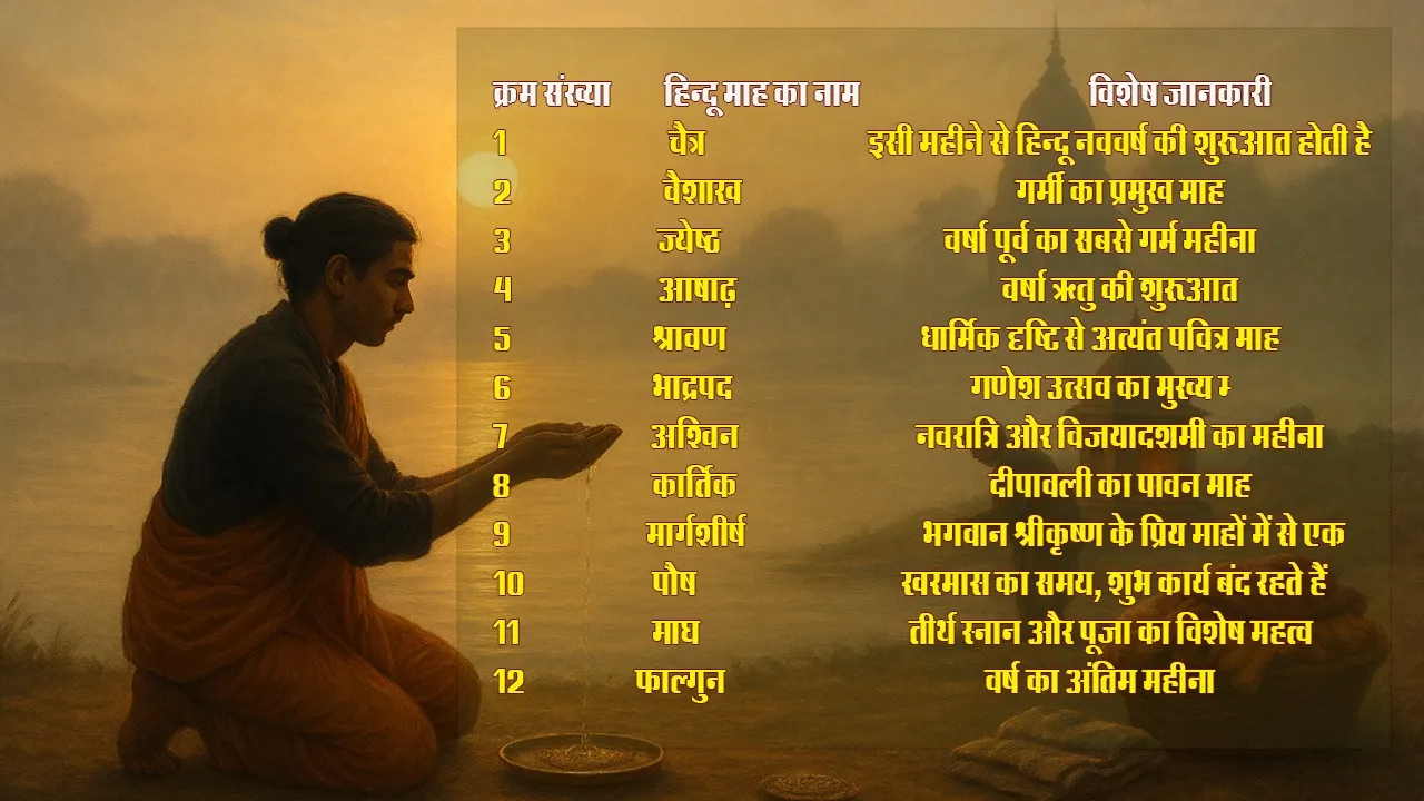 Hindu Calender Month List 2025