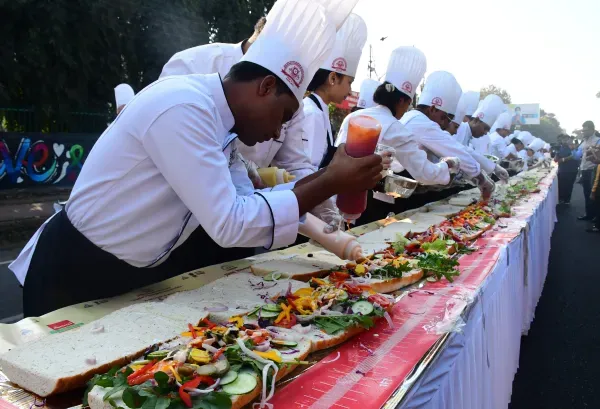 Bhopal IHM World's Longest Sandwich Limca Book of Records 2